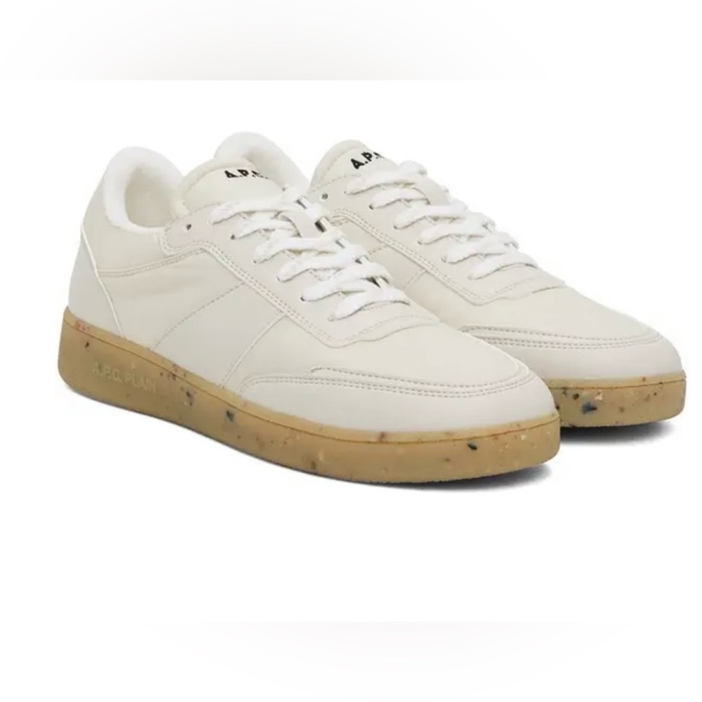A.P.C. Men's Off-White Sneakers with Tan Sole
